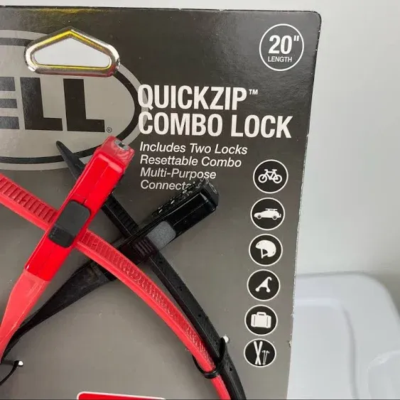 Bell Quickzip Resettable Combo Lock, Steel Core, 20 Inches