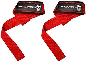 Gymreapers Lifting Wrist Straps for Weightlifting, Bodybuilding, Powerlifting, Strength Training, & Deadlifts - Padded Neoprene with 18" Cotton (Red)Gymreapers Lifting Wrist Straps for Weightlifting, Bodybuilding, Powerlifting, Strength Training, & Deadl