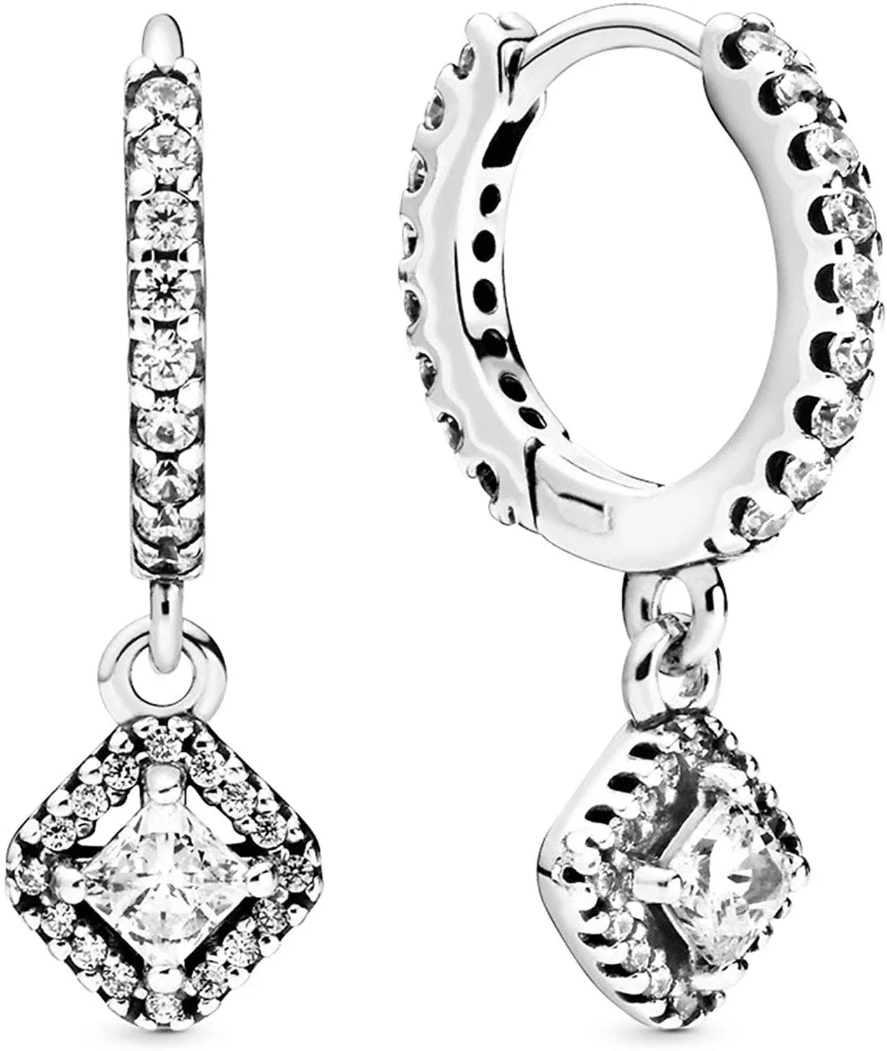 Pandora Square Sparkle Hoop Earrings - 298503C01