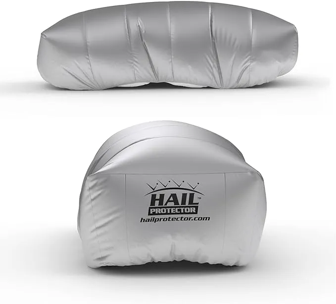 Car Cover - CAR1 Size, Silver Portable, Inflatable Car Cover for Hail System for Coupe, Sedan and Wagons up to 175-Inches in Length - Anti Hail Car Cover Protection Car Hail Protector