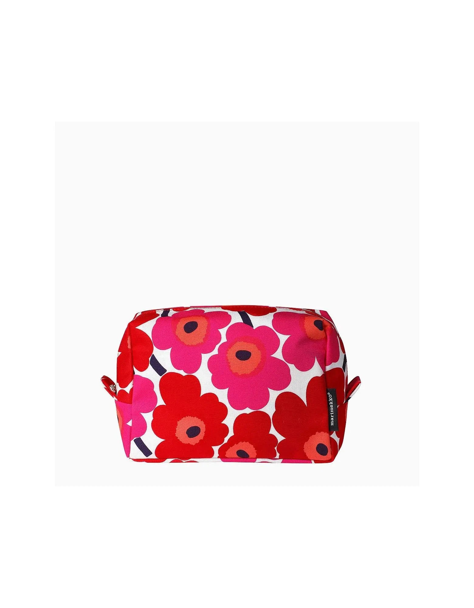 MARIMEKKO Vilja Mini Unikko Terry Cotton Cosmetic Bag (Red) – Floral Cosmetic Bag to Include in your Travel Essentials – 9x4x7 in