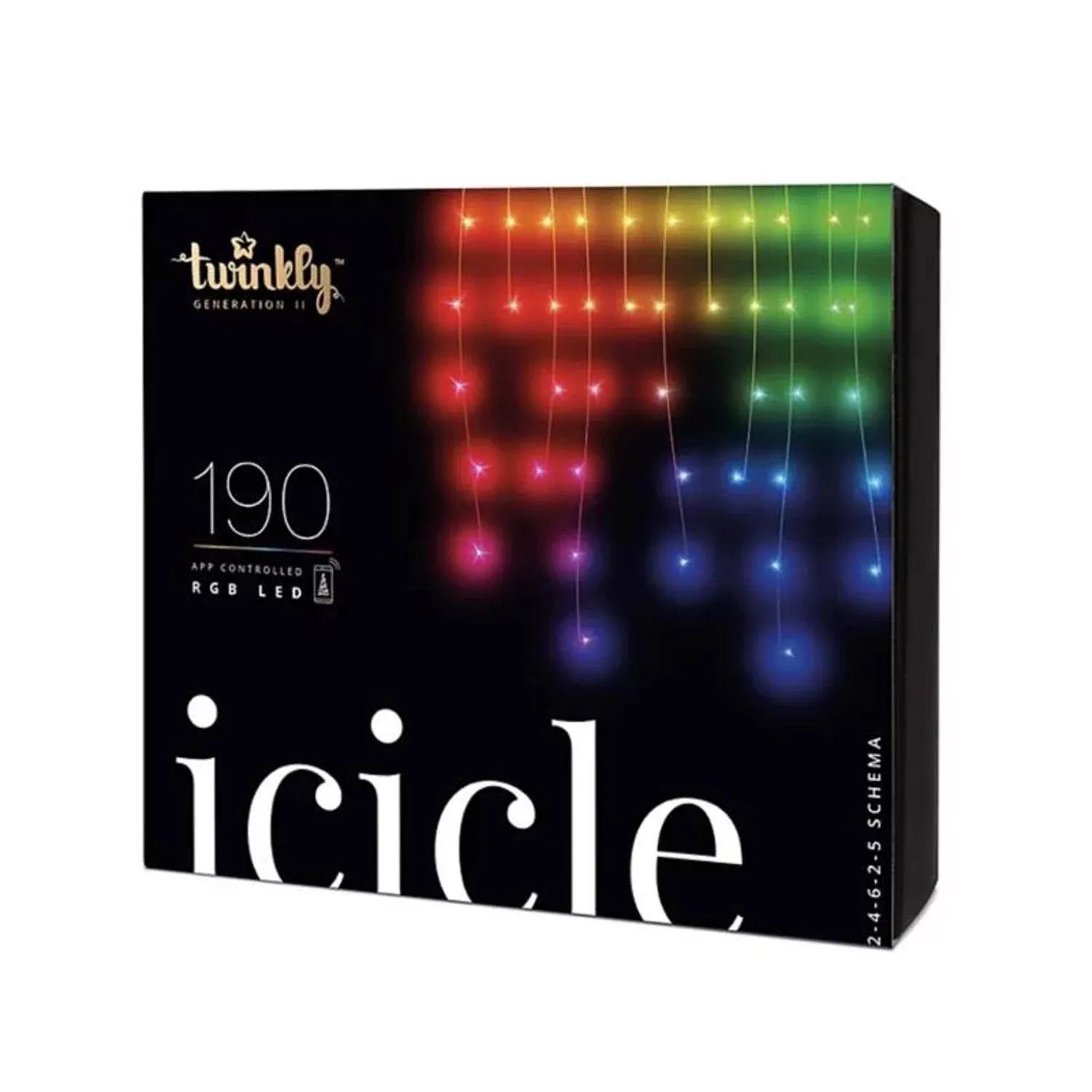 Holiday Bright Lights - R190ICTWP - Twinkly LED Mini Multicolored/Warm White 190 ct Icicle Christmas Lights