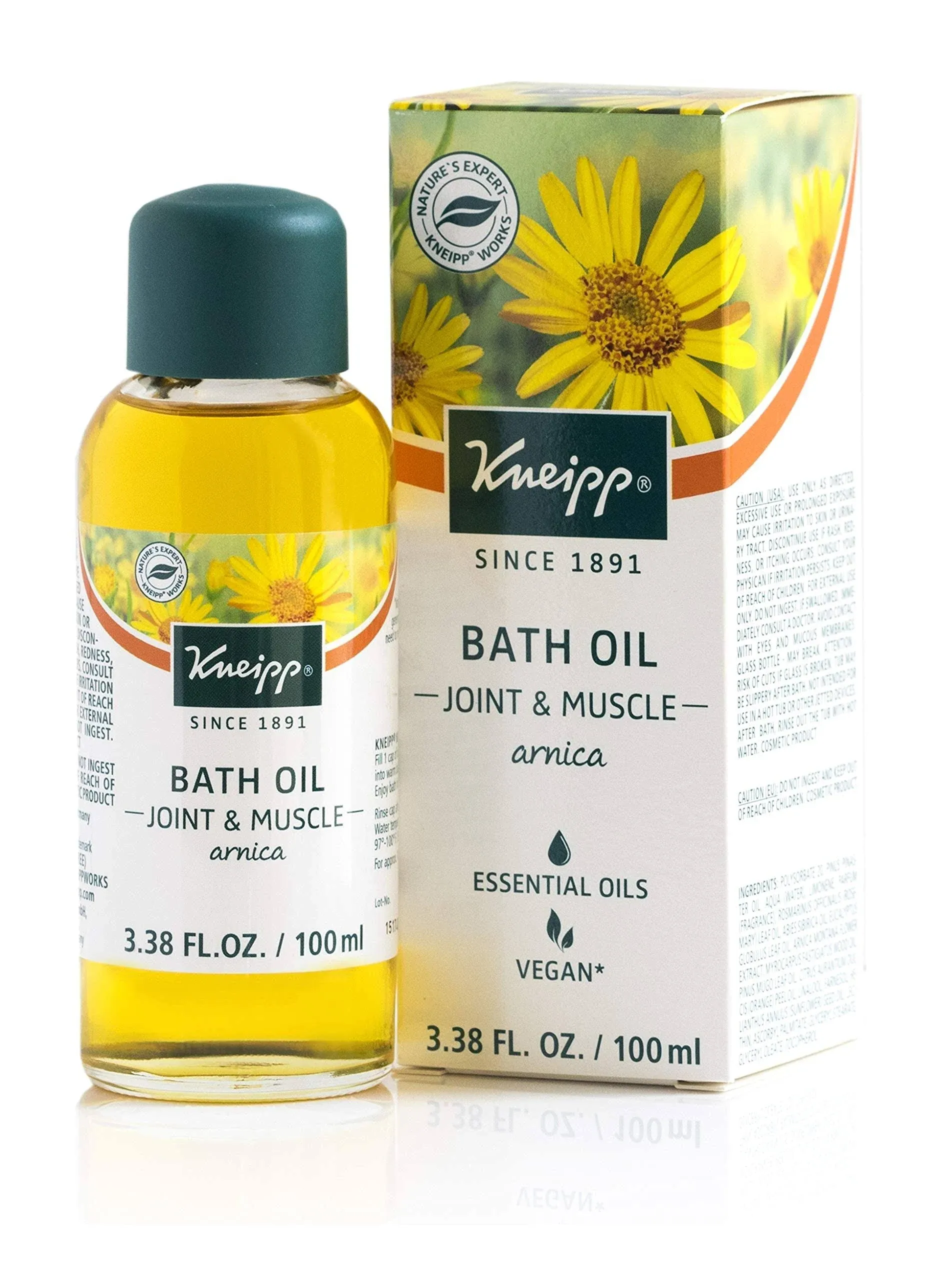 Kneipp Arnica Herbal Bath Oil for Joint &amp; Muscles, Bath Soak, 3.38 fl. oz.