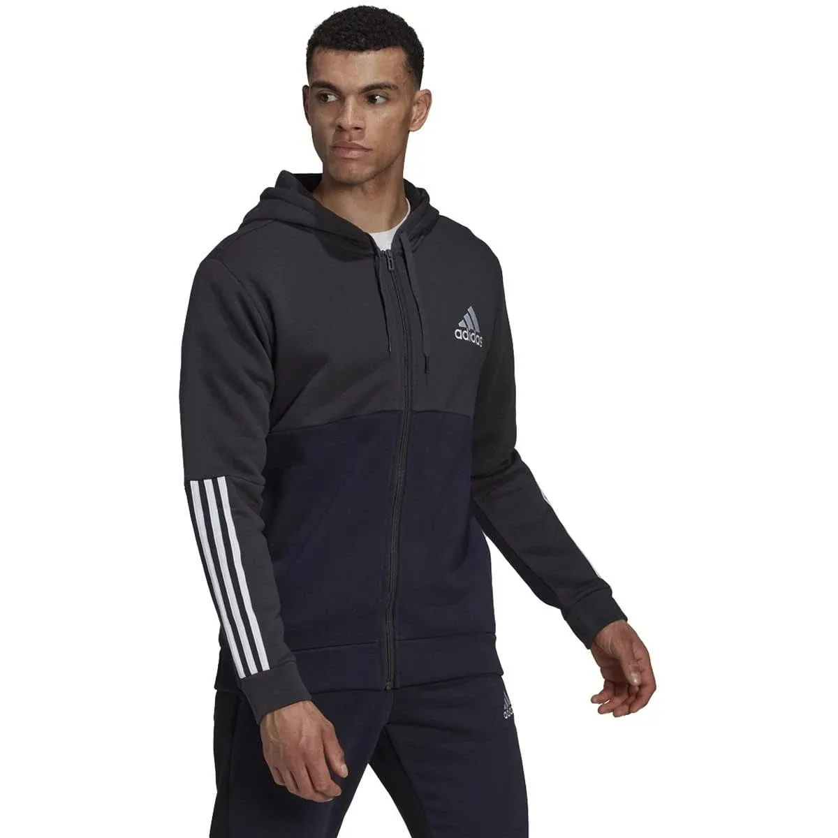 adidas Men's Essentials Colorblock Full Zip Hoodie