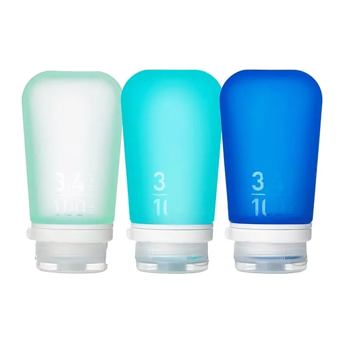 Humangear GoToob+ 3.4 oz - 3 Pack Clear/Purple/Teal