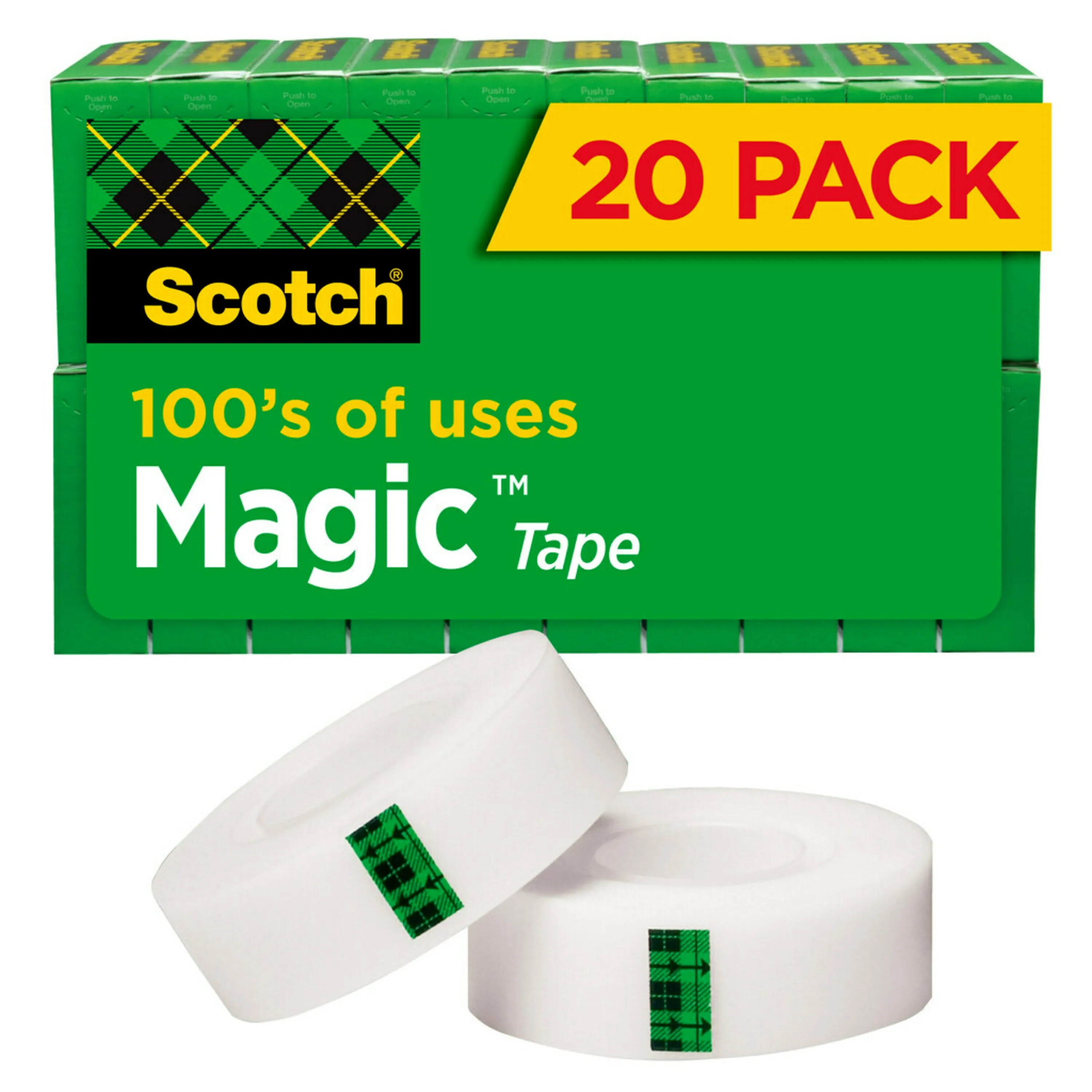 Scotch Magic Tape Value Pack, 3/4 inch x 1000 inch, 1 inch Core, Clear, 12/Pack