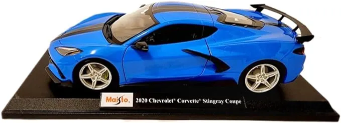 Maisto Diecast Cars 2020 Chevy Corvette Stingray C8 Coupe with Black,blue 