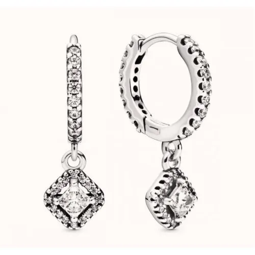 Pandora Square Sparkle Hoop Earrings - 298503C01