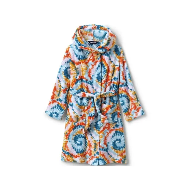 Lands' End Kids Fleece Hooded Robe with Pockets