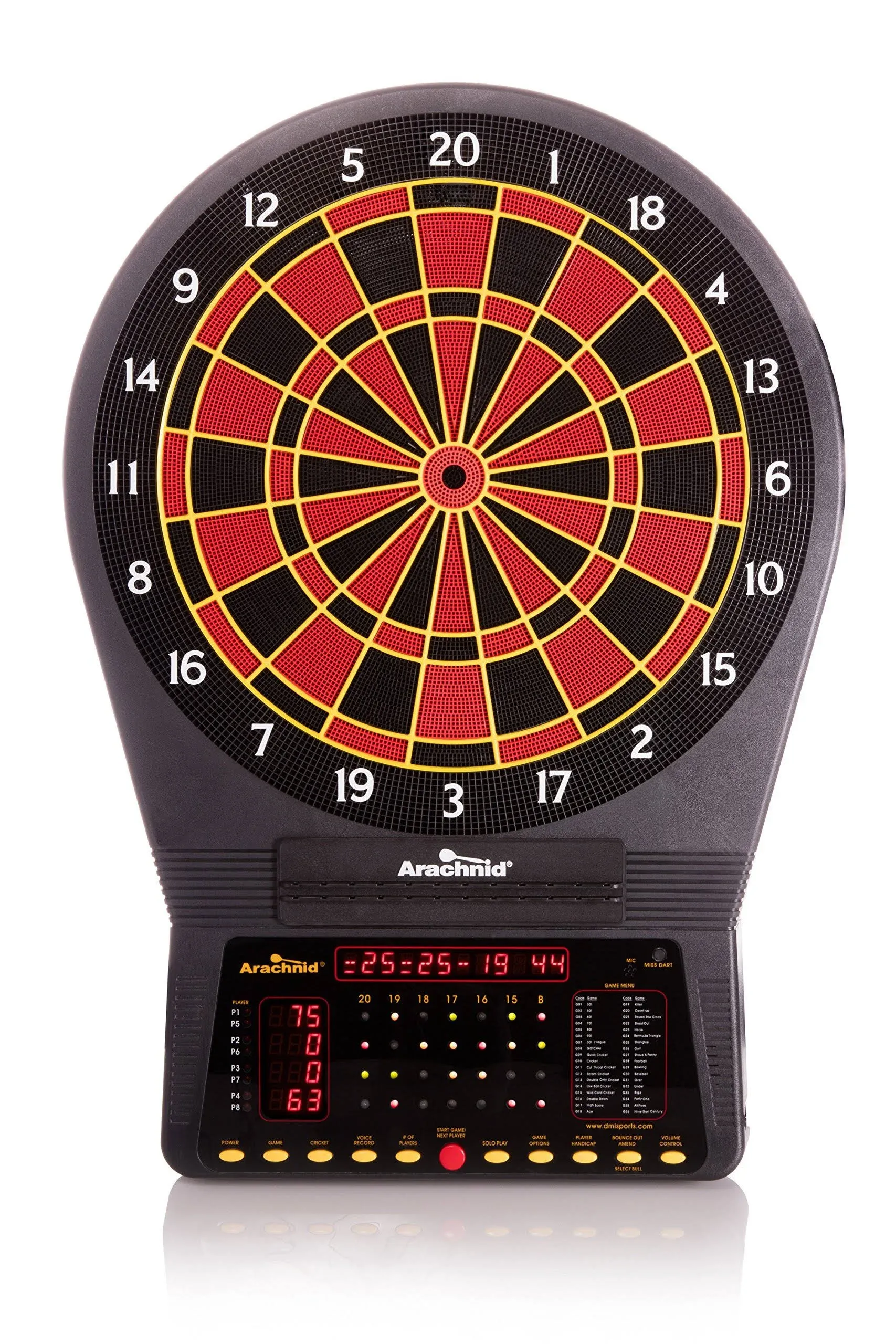 Arachnid Cricket Pro 750 Electronic Dartboard Features 36 Games with 175 for Up