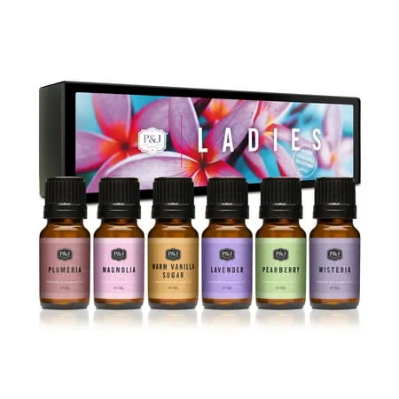 P&J Trading Fragrance Oil | Ladies Set of 6 - Scented Oil for Soap Making, Diffu