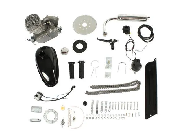 100cc Bicycle Motor Kit, 4-Stroke Bicycle Gasoline Engine Motor, Motorized Bicycle Kit with Double Belt Drive & Air-Cooling, Bike Engine Kit for Bikes (with Belt)