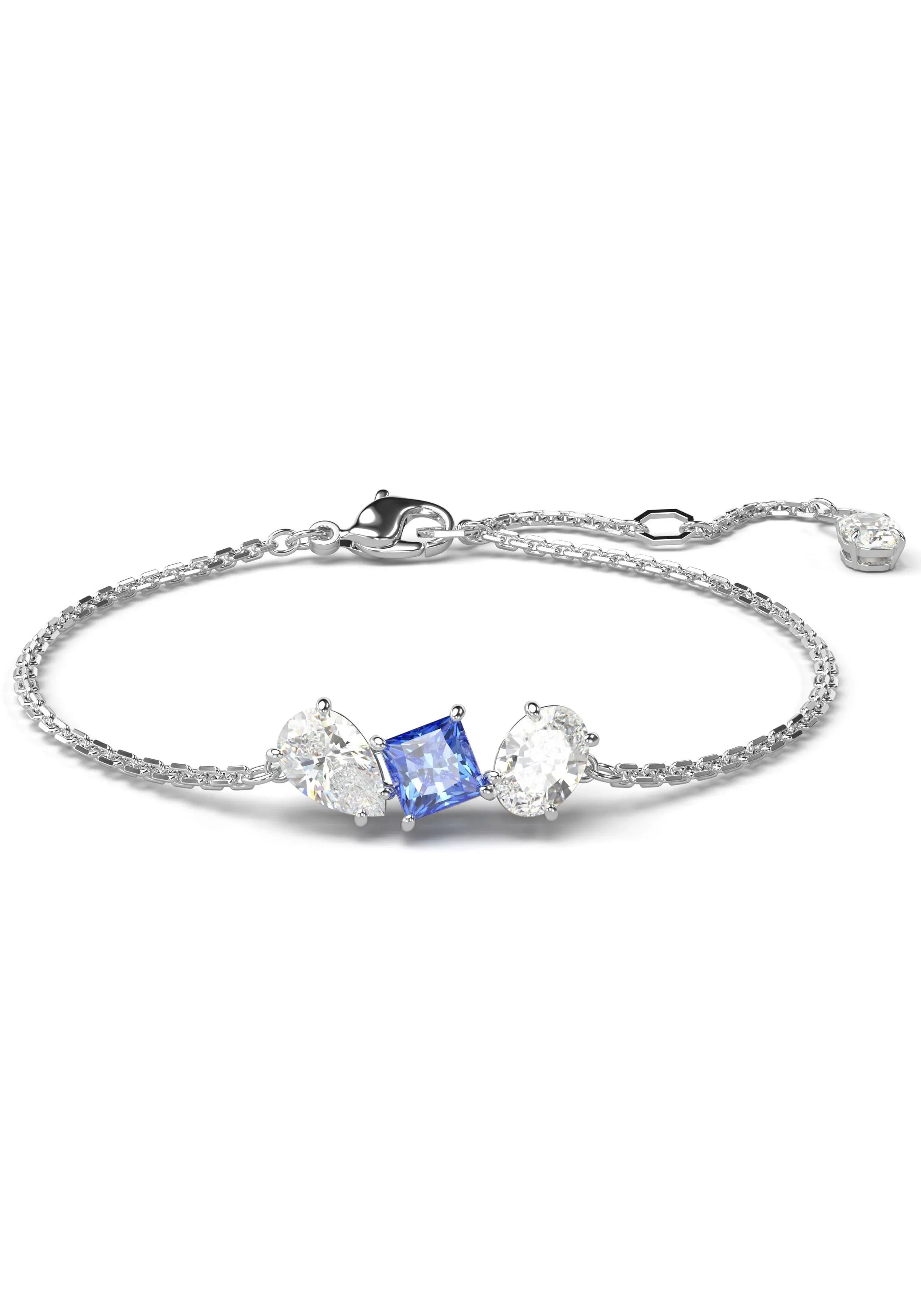 Swarovski Mesmera Bracelet, Mixed Cuts, Blue, Rhodium Plated