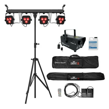 Chauvet DJ 4BAR LT QUAD BT Wireless Bluetooth Wash Light+Stand+Case+LED Fogger