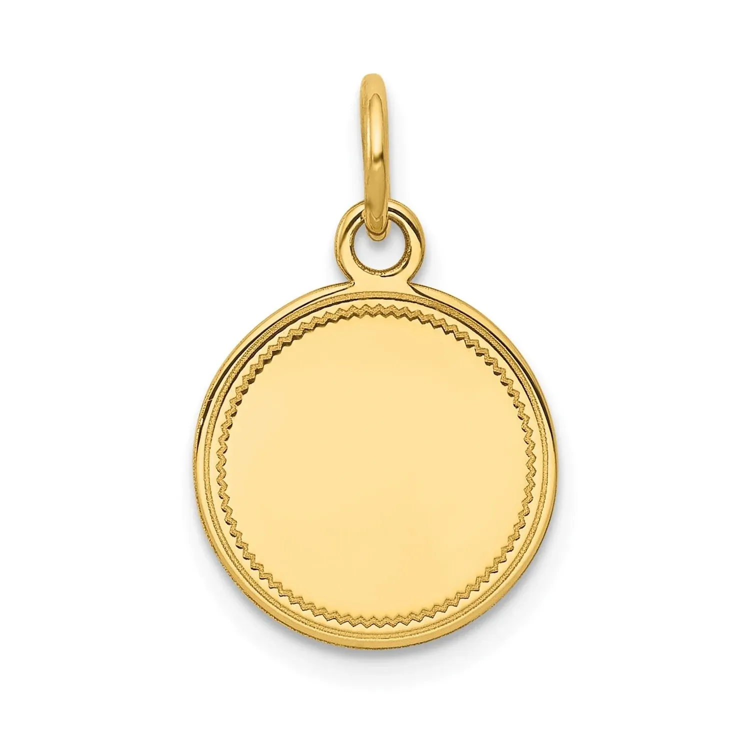 Solid 14k Yellow Gold Plain .013 Gauge Round Disc Customize Personalize Engravable Charm Pendant Jewelry Gifts For Women or Men (Length