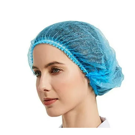 Protectx Disposable Bouffant (Hair Net) Caps Hair Head Cover Nets 21 (Blue 100 Pack), Size: One Size