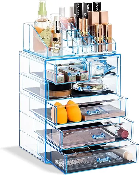 Sorbus Clear Cosmetic Makeup Organizer - Make Up & Jewelry Storage, Case & Display - Spacious Design - Great for Dresser, Bathroom, Vanity &