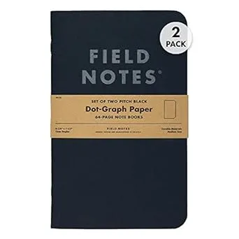 Field Notes - Pitch Black Memo Book Dot-Graph 3-Pack