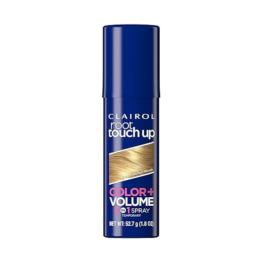 Clairol Root Touch-Up Color + Volume 2-in-1 Temporary Hair Coloring Spray, Dark to Medium Blonde Hair Color, Pack of 1Clairol Root Touch-Up Color + Volume 2-in-1 Temporary H…