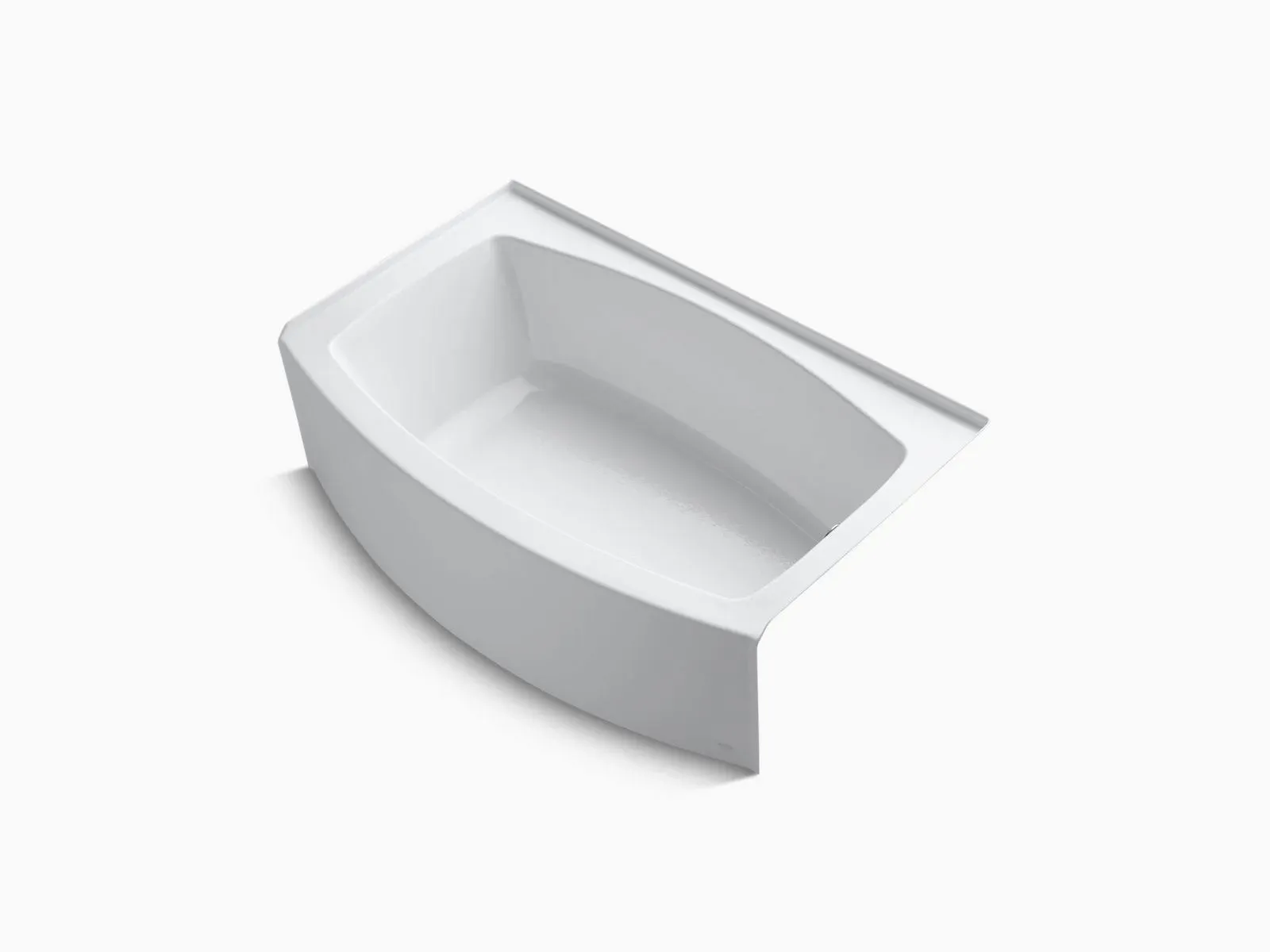 Kohler K-1100-RA-0 60 x 32 in. Expanse Alcove Bath with Curved Integral Apron ...