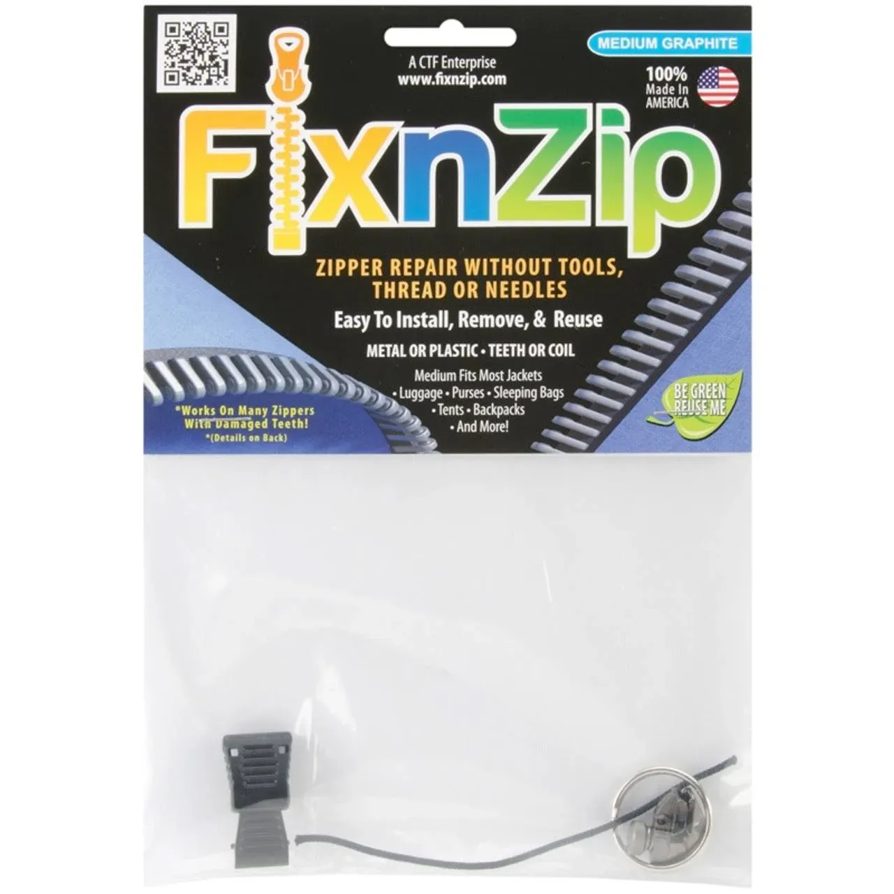 Fixnzip Zipper Repair Medium Graphite