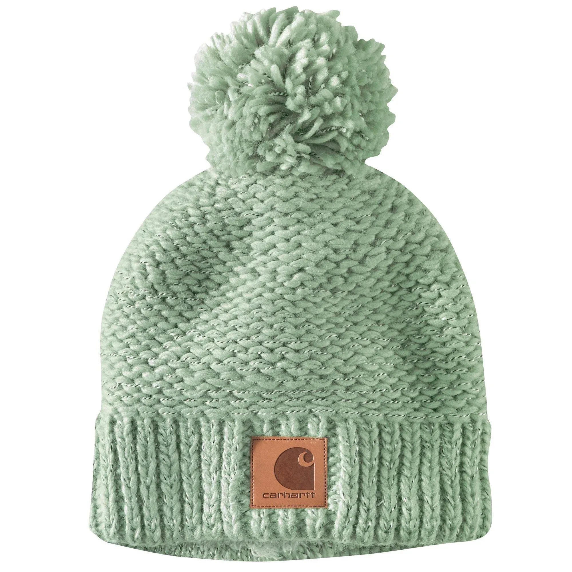 Women's Carhartt Rib Knit Sherpa-Lined Pom-Pom Beanie Jade