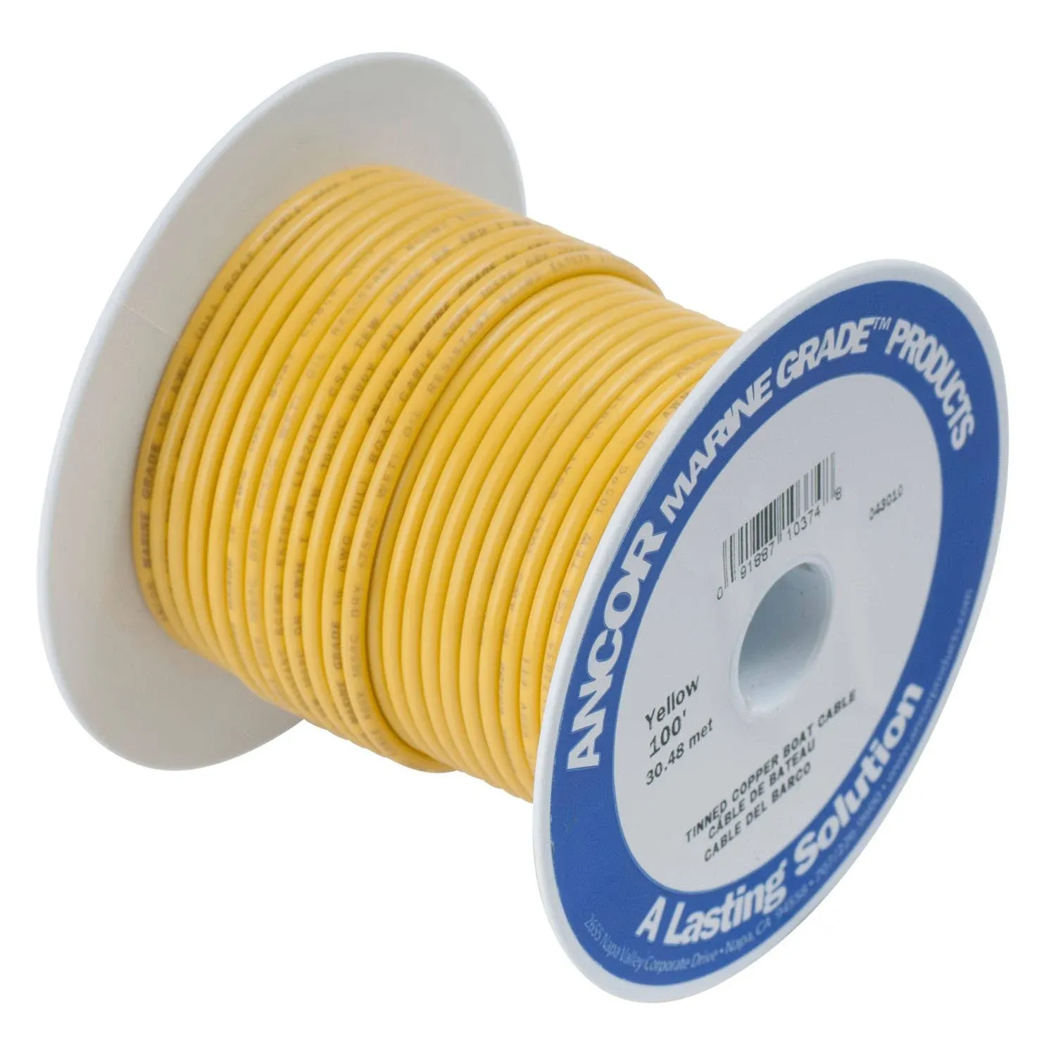 Ancor 112905 50 ft. 6 AWG Tinned Copper Wire, Yellow