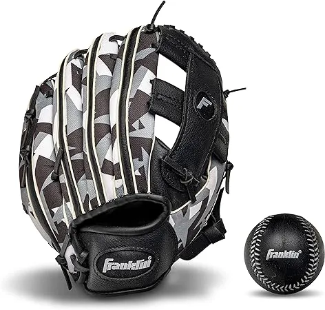 Franklin 9.5in. Teeball Glove & Ball - Black