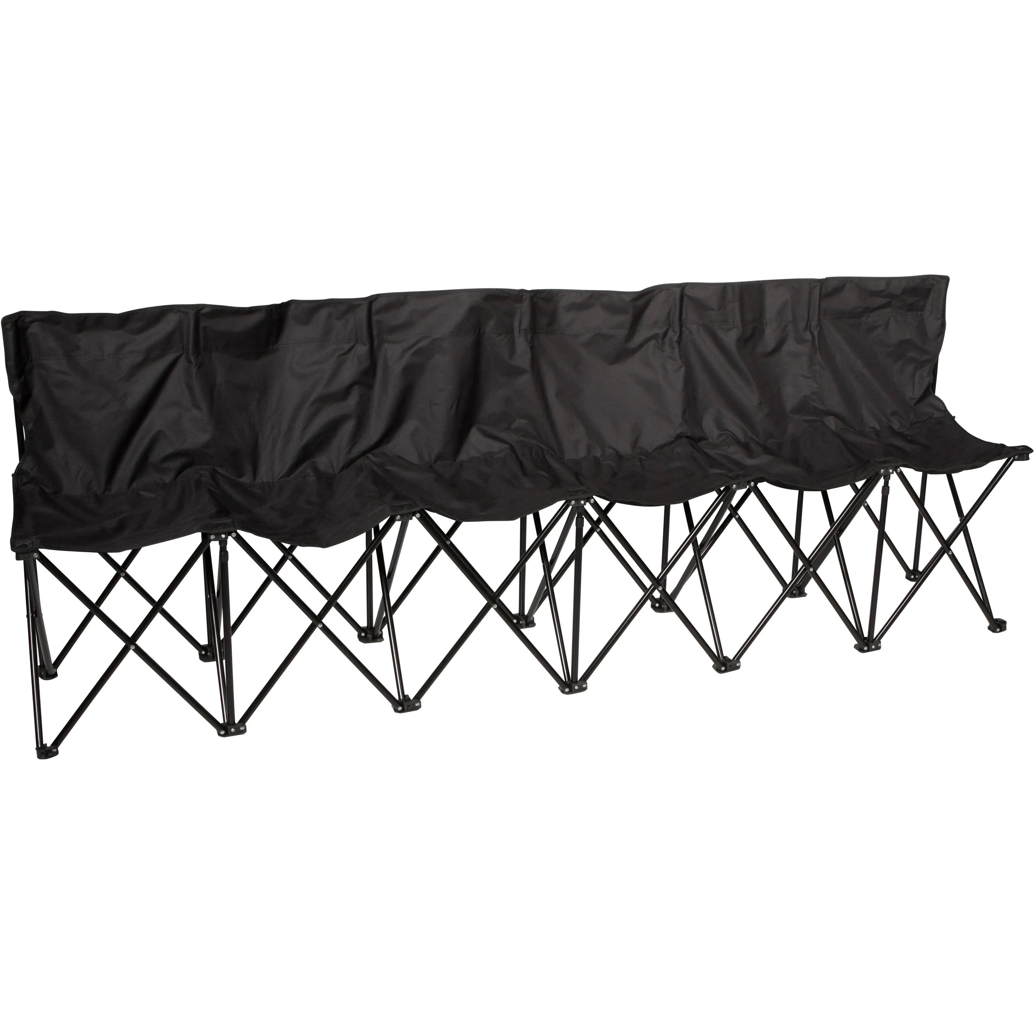 Portable 6-Seater Folding Team Sports Sideline Bench with Back by Trademark Innovations