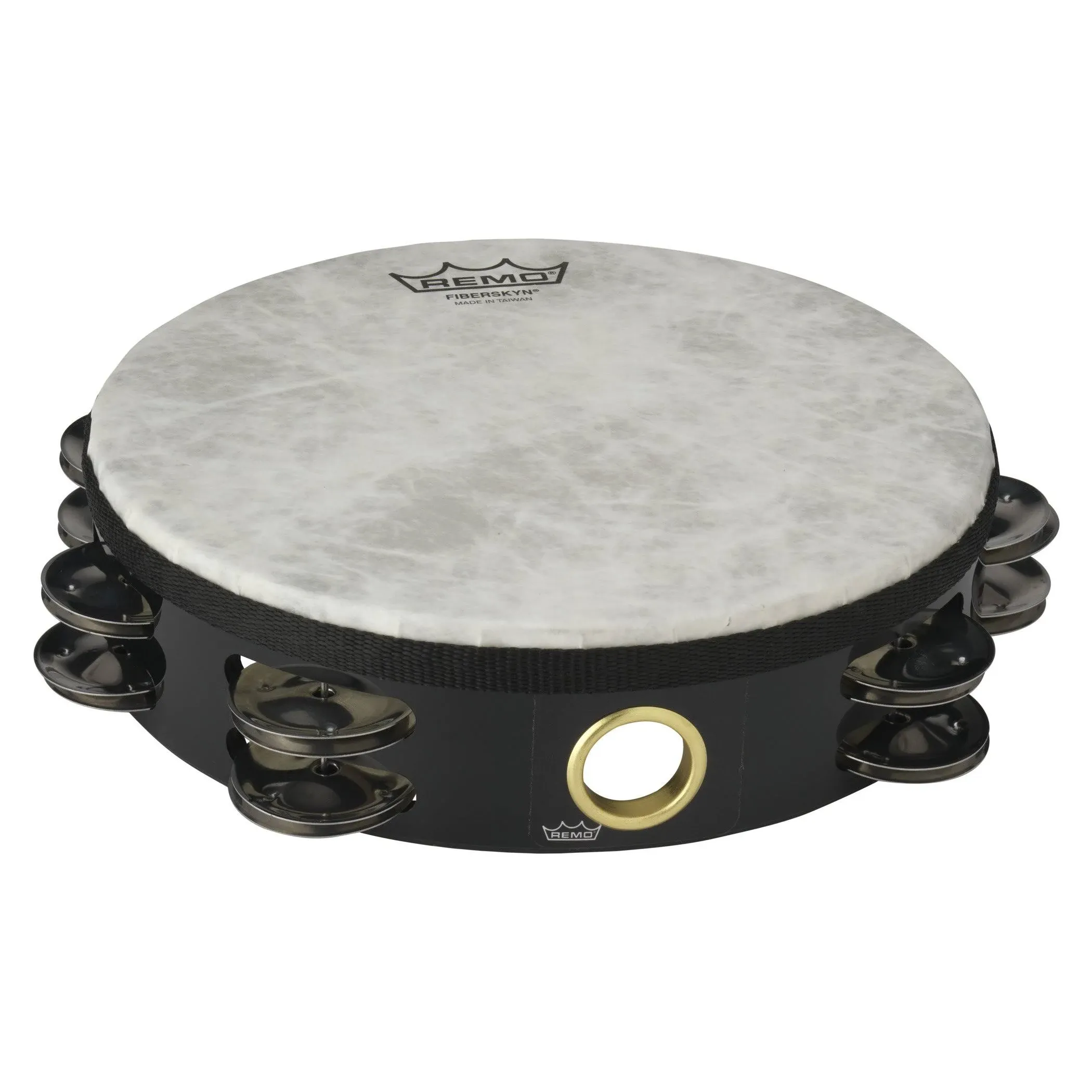 Remo 8 inch Fiberskyn Black Double Tambourine