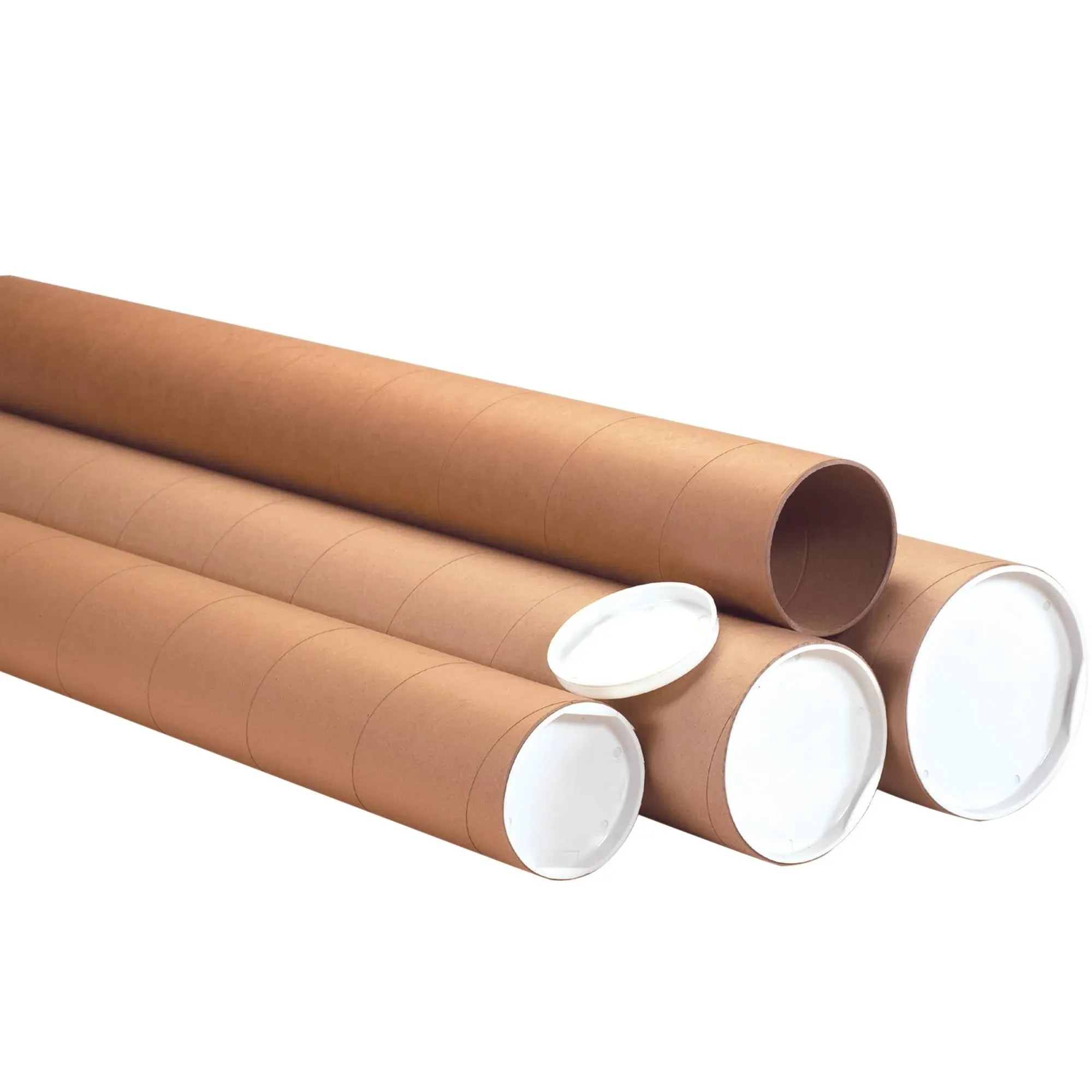 Kraft Heavy-Duty Mailing Tubes with Caps