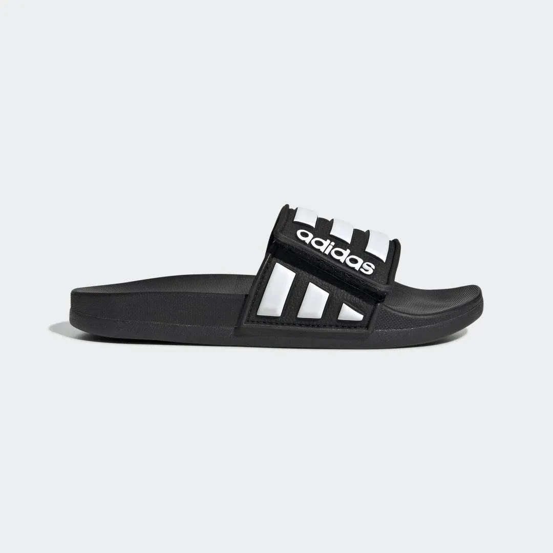 Adidas Adilette Comfort Kids Adjustable Slides - Black/White 1