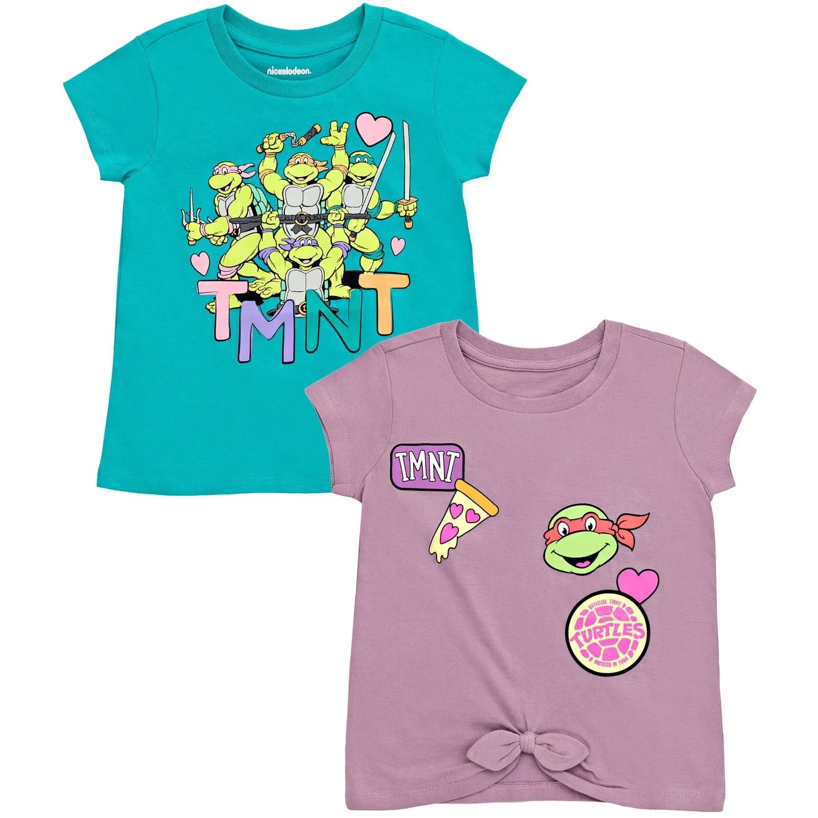 Teenage Mutant Ninja Turtles Leonardo Michelangelo Raphael Girls 2 Pack T-shirts ...