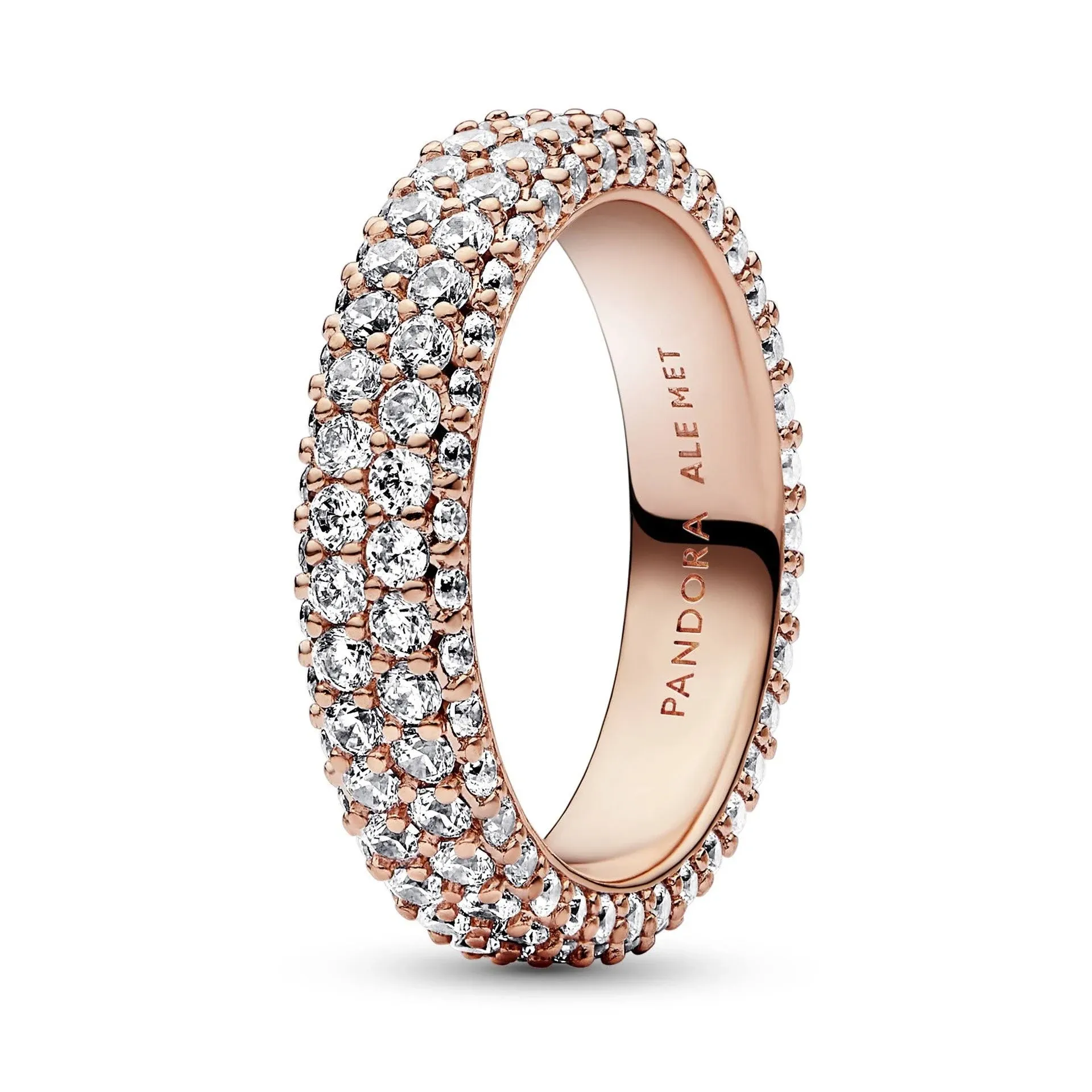 Pandora Cubic Zirconia Timeless Pave Double-Row Ring - Rose Gold