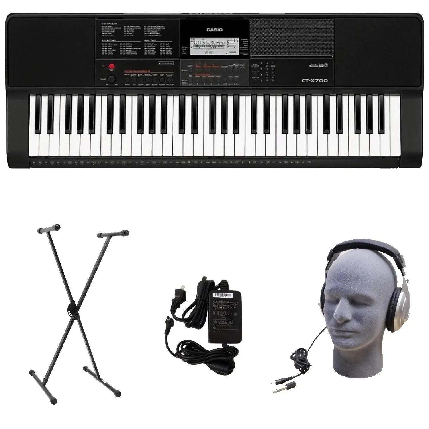 Casio CT-X700 PPK Premium Keyboard Pack with Power Supply, Stand and Headphones