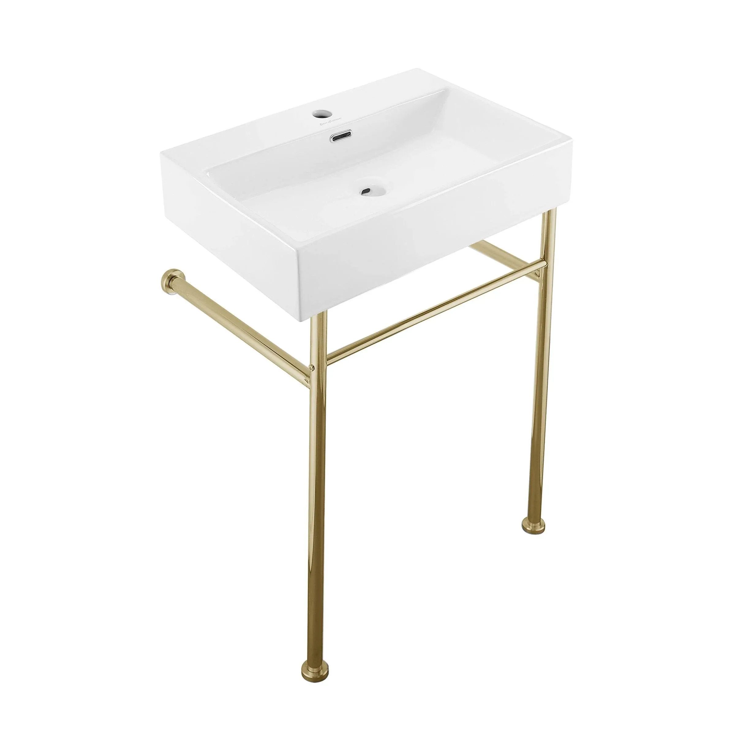 Swiss Madison Claire 24" Console Sink White Basin - Gold