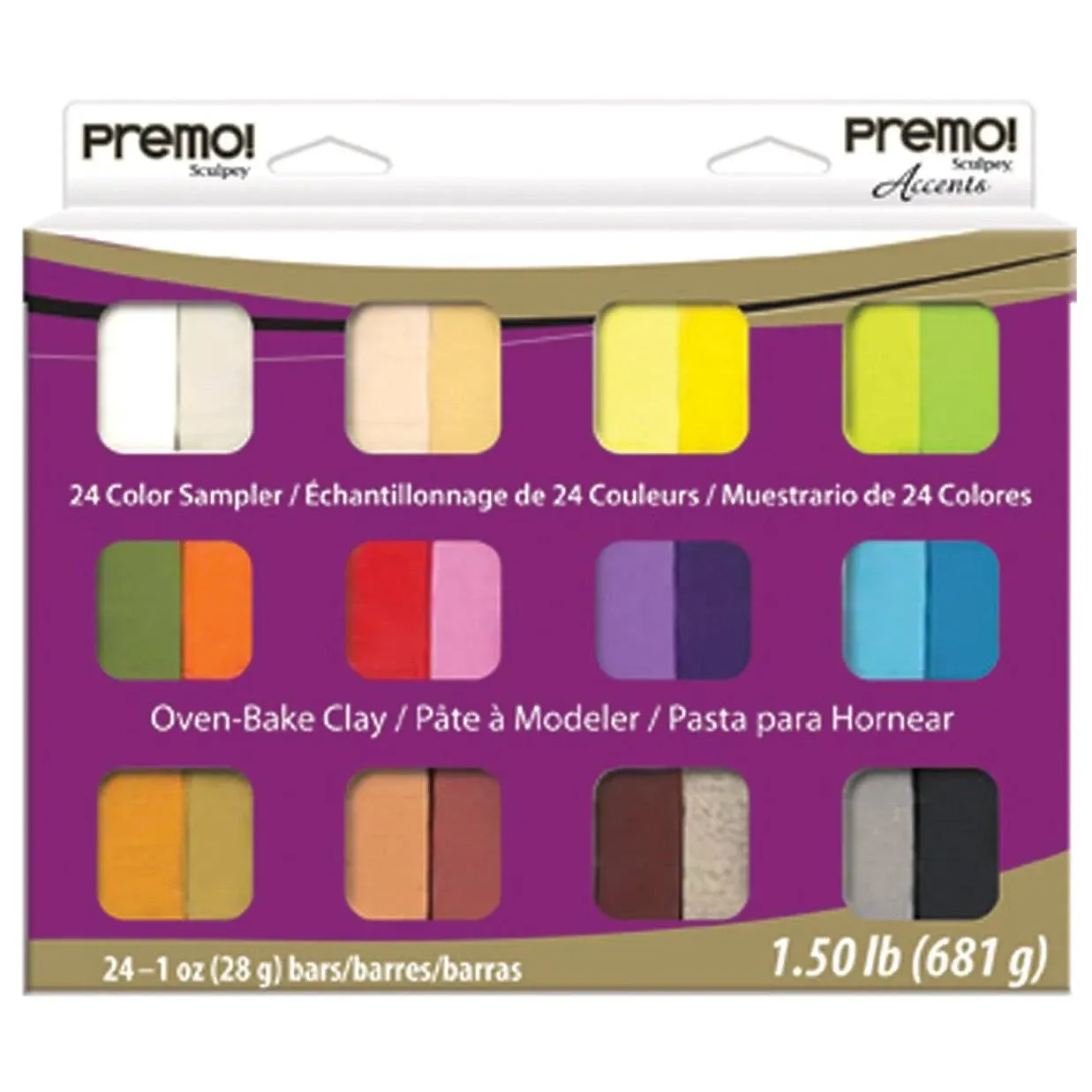 Premo Clay Sampler Pack 1oz 24 Pkg Assorted Colors