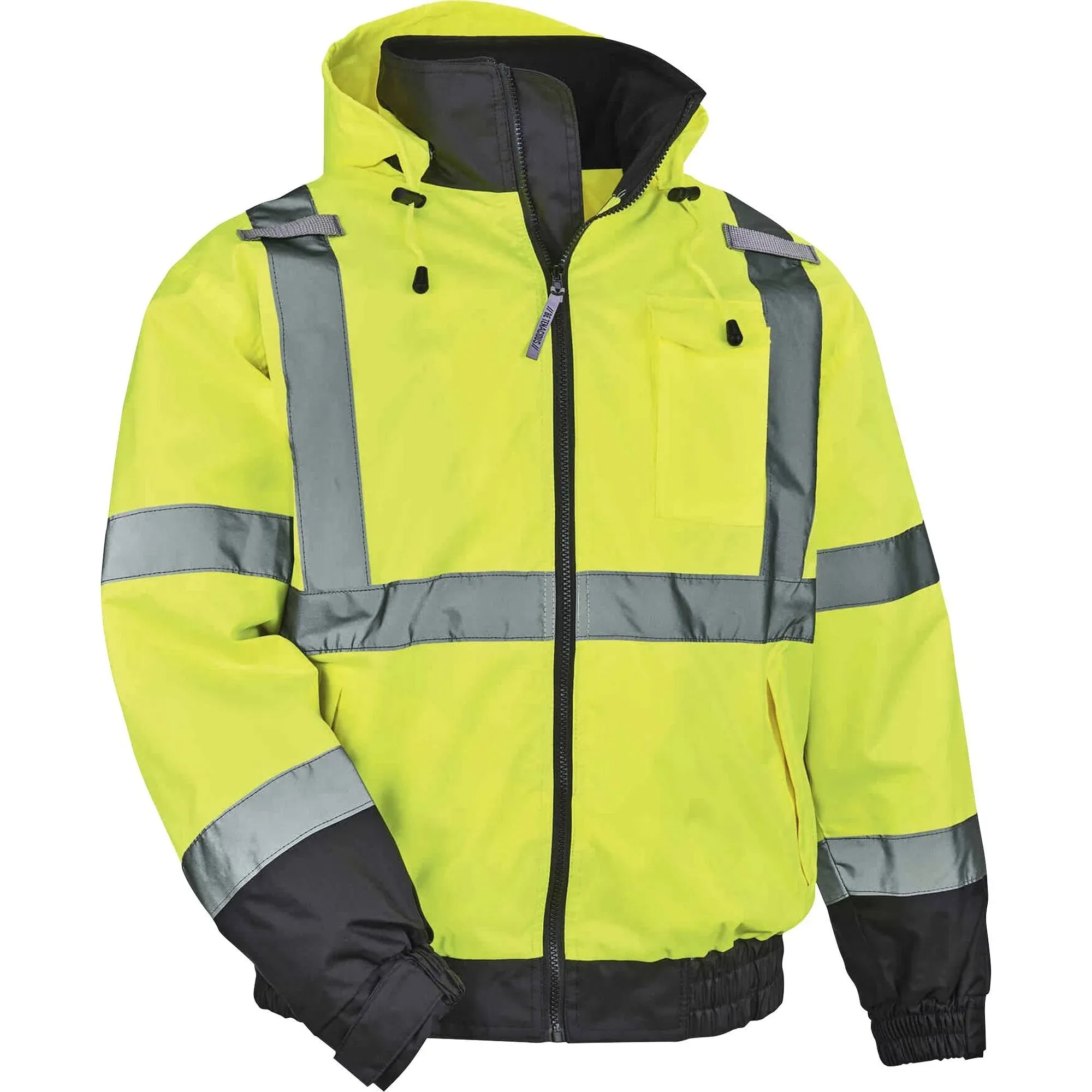 Ergodyne unisex adult 3-in-1 Hi-vis 3 in 1 Hi Vis Winter Bomber Jacket, Lime, 4X-Large