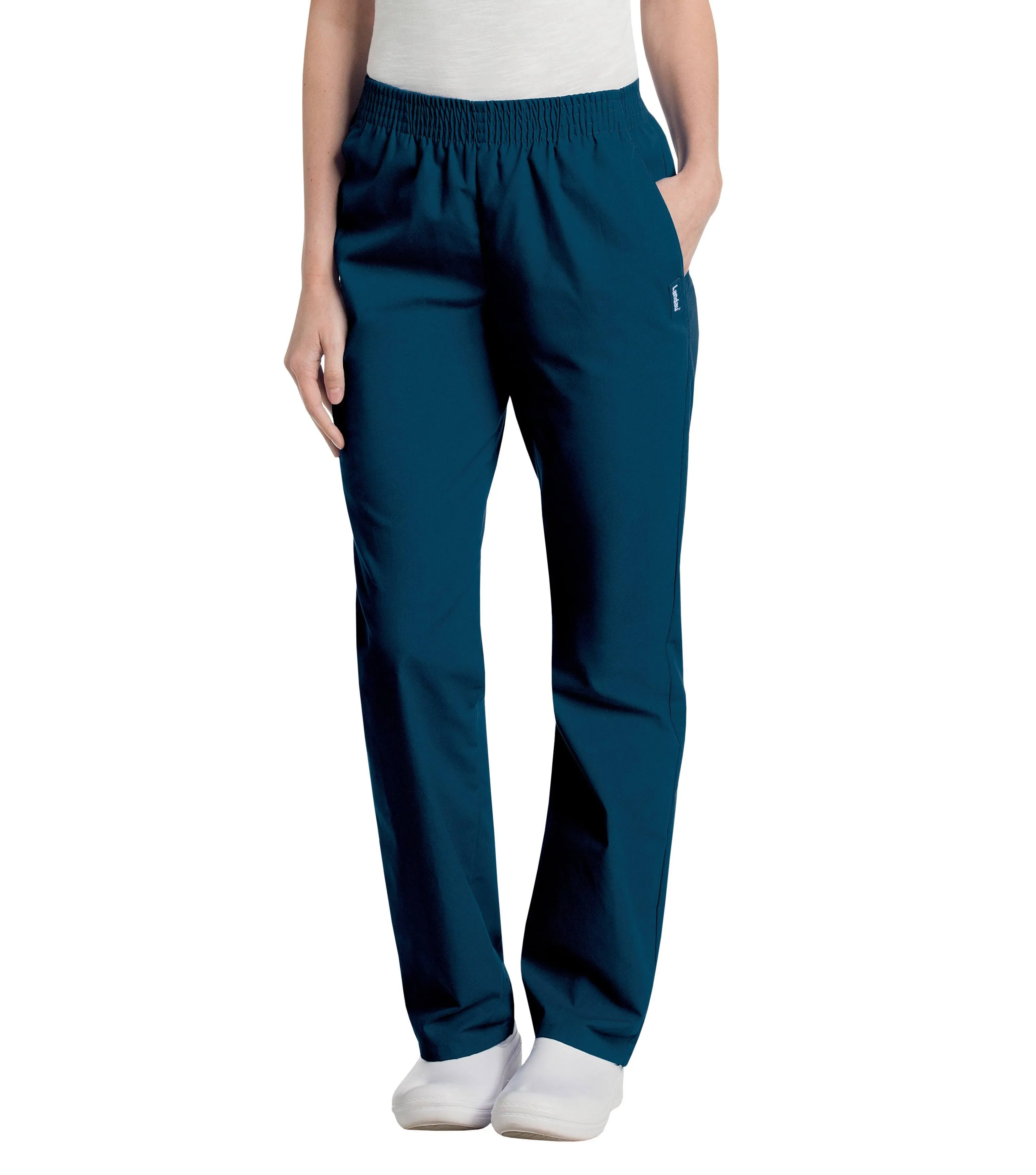 Landau Essentials Women&#039;s Elastic Waist Scrub Pants - 8327