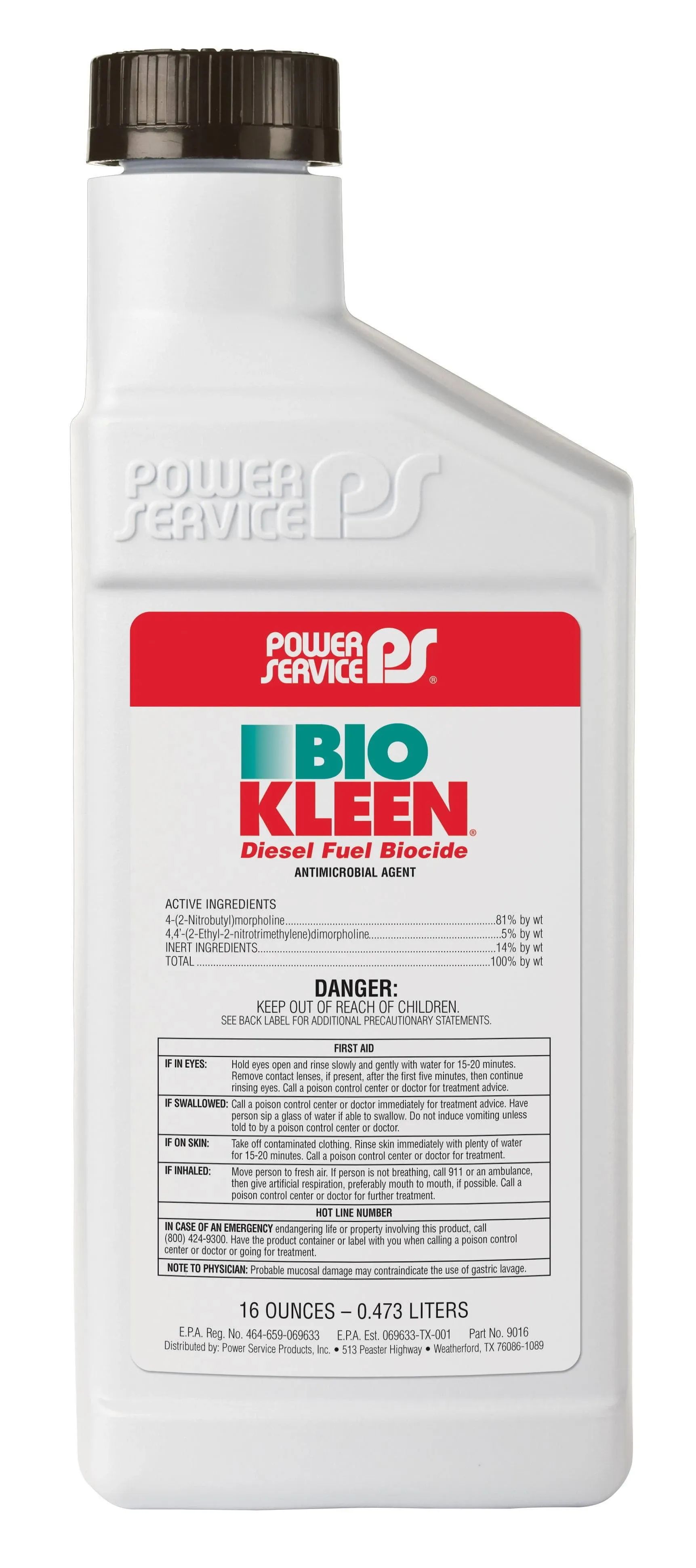 Power Service Bio Kleen Diesel Fuel Biocide -  16 fl oz bottle