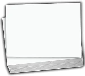 Hamilco Blank Index Cards 5 x 8 Card Stock 80lb Cover White Cardstock Paper - 100 Pack (Bright)