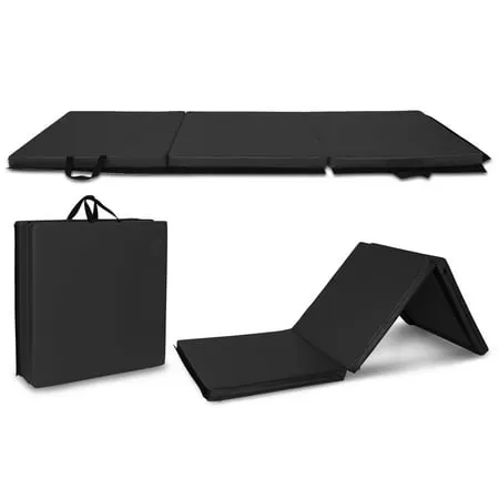 Zimtown 6 Ft. x 2 Ft. x 2 In./4.5 Ft. x 2 Ft. x 1.2 In. Gymnastics Mat Tumbling Pad Folding Exercise Aerobics Yoga Mats with Hook and Loop Fasteners for Stretching Martial Arts karate MMA