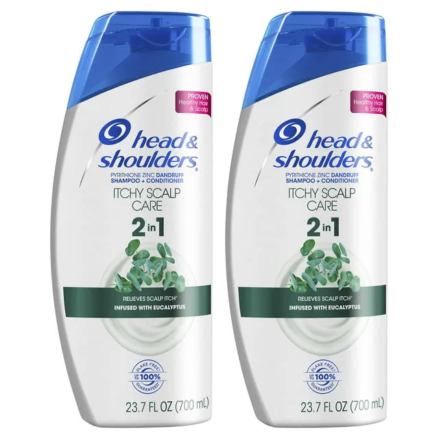 Head & Shoulders Itchy Scalp Care Anti-Dandruff 2 in 1 Shampoo and Conditioner Infused with Eucalyptus 23.7 fl oz Twin Pack