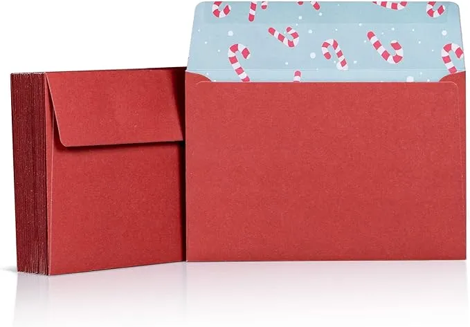 Invitation Envelopes, 50-Pack 4x6 Christmas Envelopes for Invitations and ...