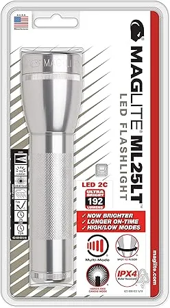 Maglite ML25LT LED 2-Cell C Flashlight, Red - ML25LT-S2036