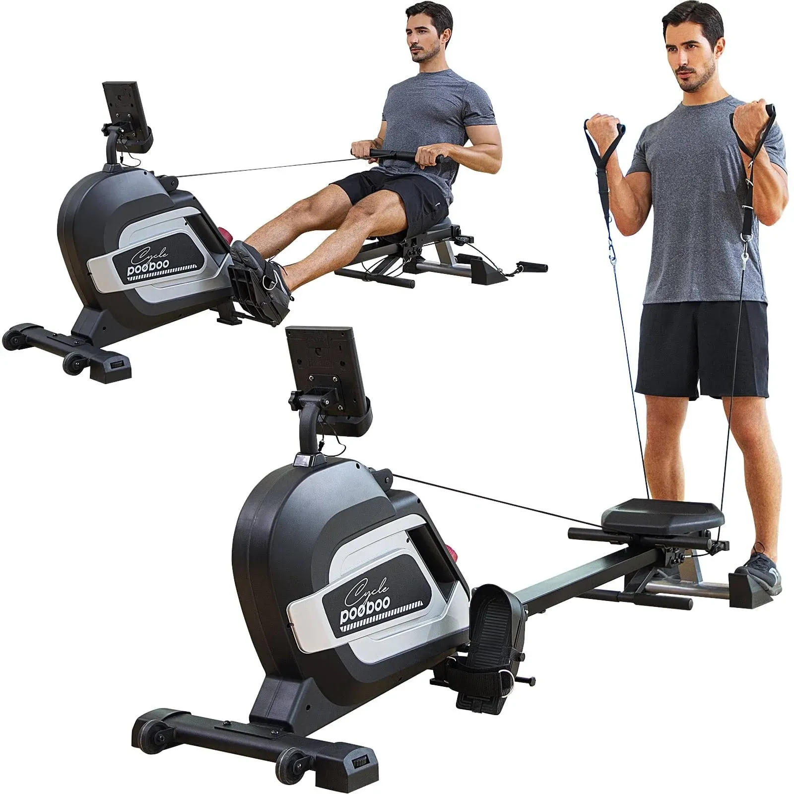 Pooboo Magnetic Rowing Machine