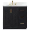 Gazsi Black Oak Bathroom Vanity Set, 36", Without Mirror