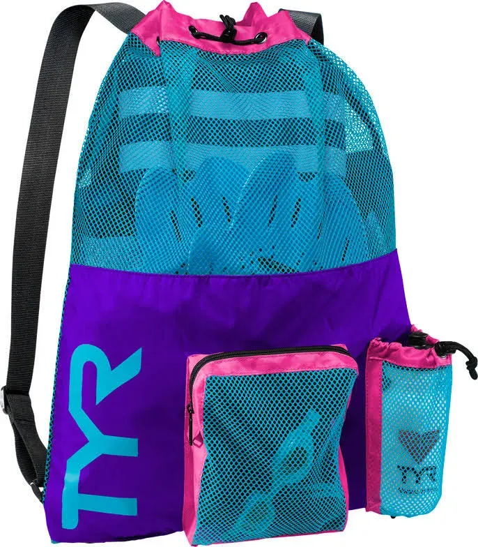 TYR Backpack for Wet Swimming Gym and Workout Gear Multicolor M