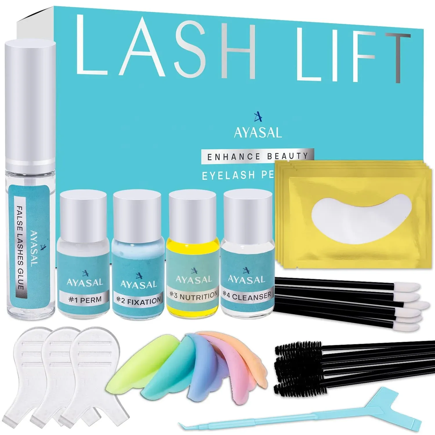 Ayasal Eyelash Perm Kit, Long-Lasting Curl, Home & Professional Use, Lash Lift ...