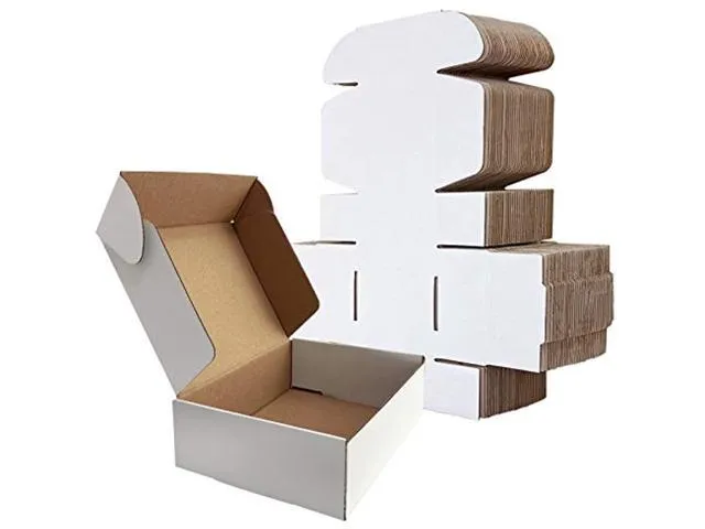 50 Pack 7x5x2 Small White Shipping Boxes - Corrugated Cardboard Mailer for Packaging, Mailing, Moving, Gifts - Eco-Friendly and Recyclable - Manufacturer Direct